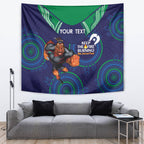 Custom NRL Warriors NAIDOC Week Tapestry Keep The Fire Burning Indigenous Art