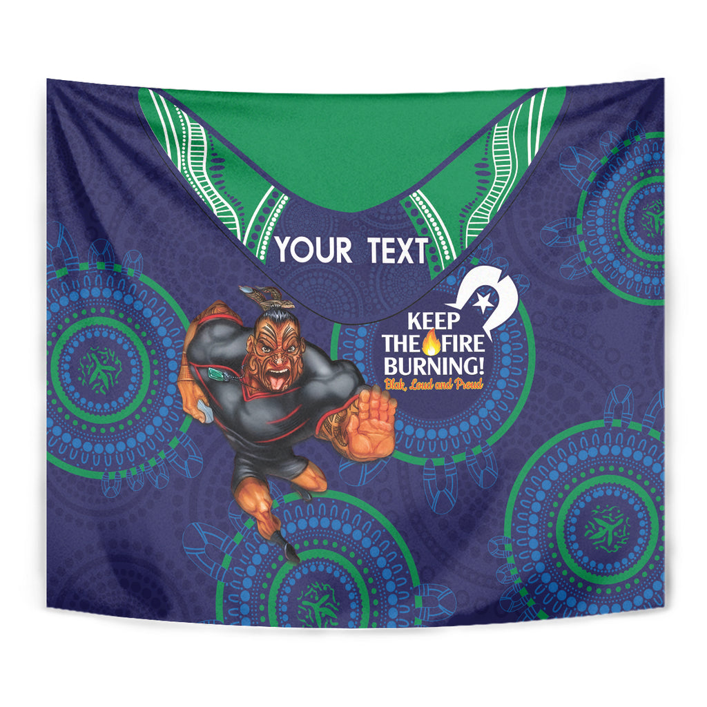 Custom NRL Warriors NAIDOC Week Tapestry Keep The Fire Burning Indigenous Art