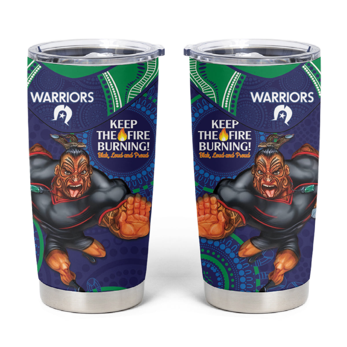 NRL Warriors NAIDOC Week Tumbler Cup Keep The Fire Burning Indigenous Art