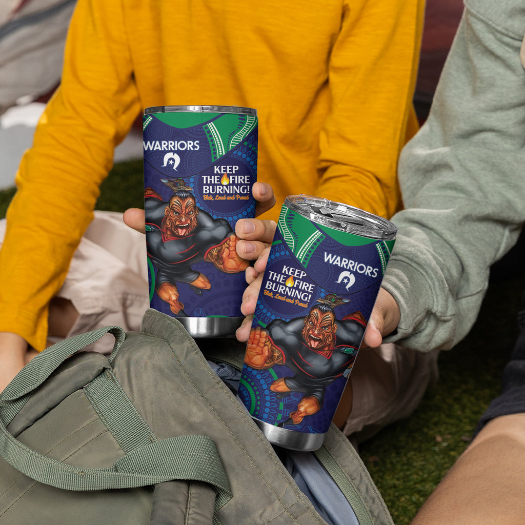 NRL Warriors NAIDOC Week Tumbler Cup Keep The Fire Burning Indigenous Art