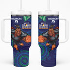 NRL Warriors NAIDOC Week Tumbler With Handle Keep The Fire Burning Indigenous Art