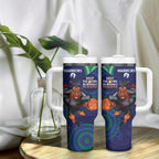 NRL Warriors NAIDOC Week Tumbler With Handle Keep The Fire Burning Indigenous Art