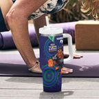 NRL Warriors NAIDOC Week Tumbler With Handle Keep The Fire Burning Indigenous Art