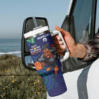NRL Warriors NAIDOC Week Tumbler With Handle Keep The Fire Burning Indigenous Art