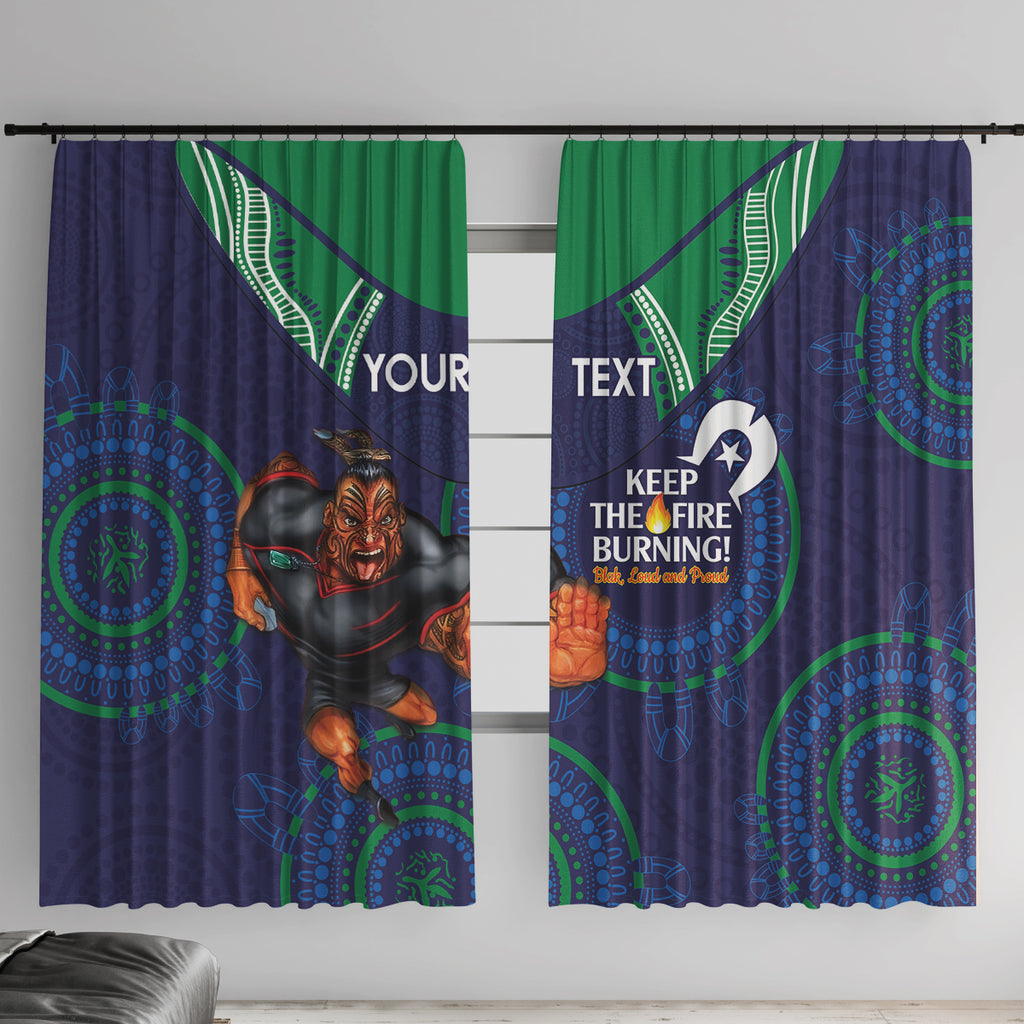 Custom NRL Warriors NAIDOC Week Window Curtain Keep The Fire Burning Indigenous Art