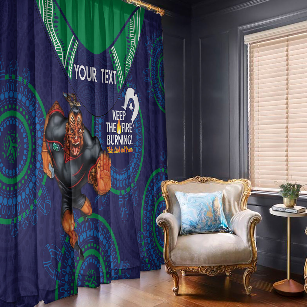 Custom NRL Warriors NAIDOC Week Window Curtain Keep The Fire Burning Indigenous Art