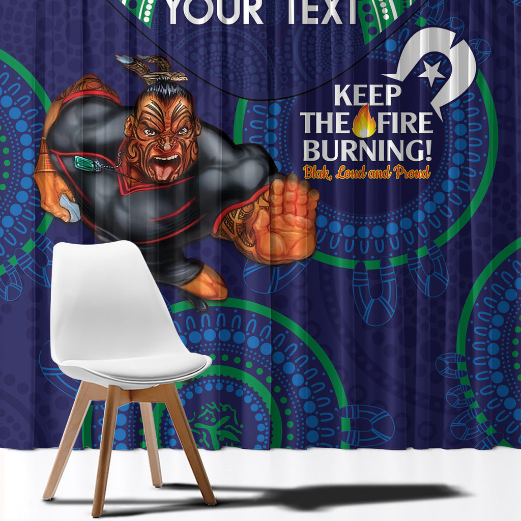 Custom NRL Warriors NAIDOC Week Window Curtain Keep The Fire Burning Indigenous Art