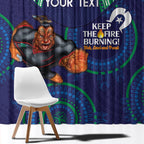 Custom NRL Warriors NAIDOC Week Window Curtain Keep The Fire Burning Indigenous Art