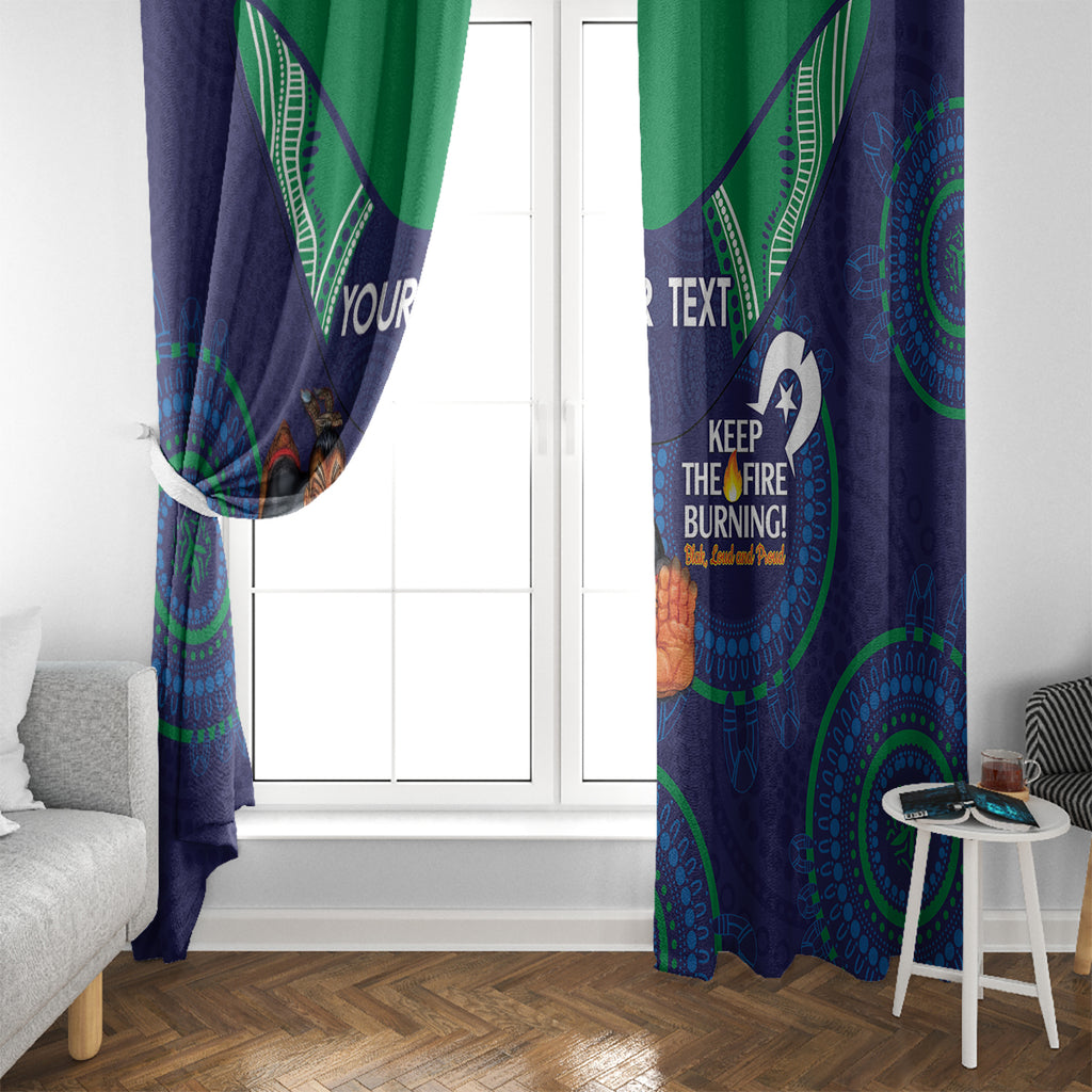 Custom NRL Warriors NAIDOC Week Window Curtain Keep The Fire Burning Indigenous Art