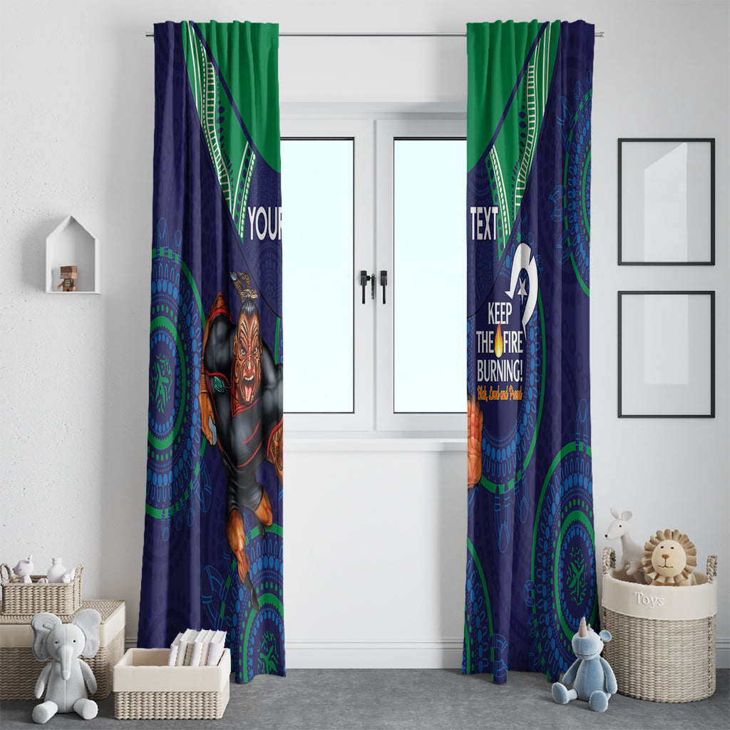 Custom NRL Warriors NAIDOC Week Window Curtain Keep The Fire Burning Indigenous Art