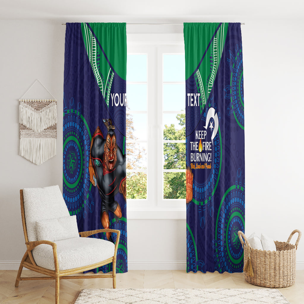 Custom NRL Warriors NAIDOC Week Window Curtain Keep The Fire Burning Indigenous Art