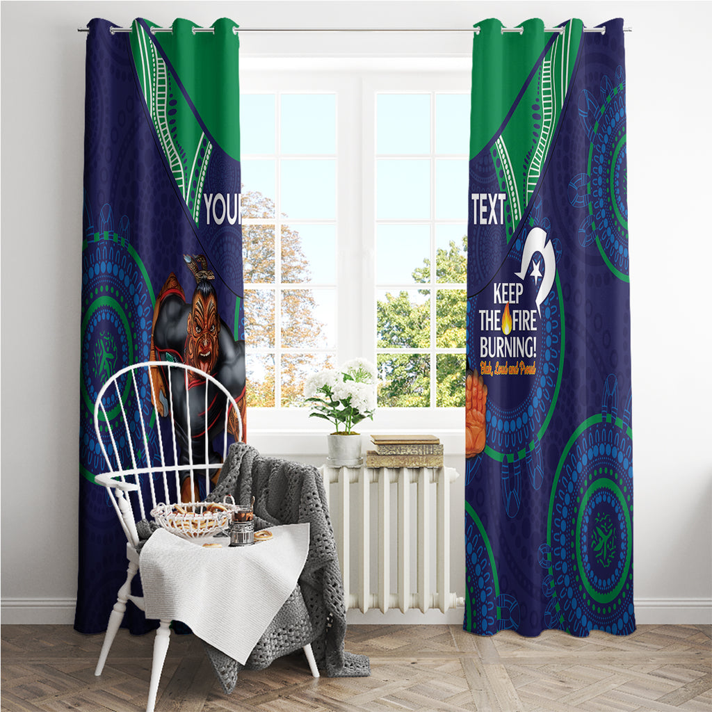 Custom NRL Warriors NAIDOC Week Window Curtain Keep The Fire Burning Indigenous Art