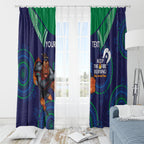 Custom NRL Warriors NAIDOC Week Window Curtain Keep The Fire Burning Indigenous Art