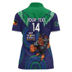 Custom NRL Warriors NAIDOC Week Women Polo Shirt Keep The Fire Burning Indigenous Art