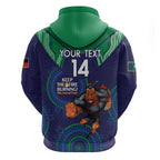 Custom NRL Warriors NAIDOC Week Zip Hoodie Keep The Fire Burning Indigenous Art