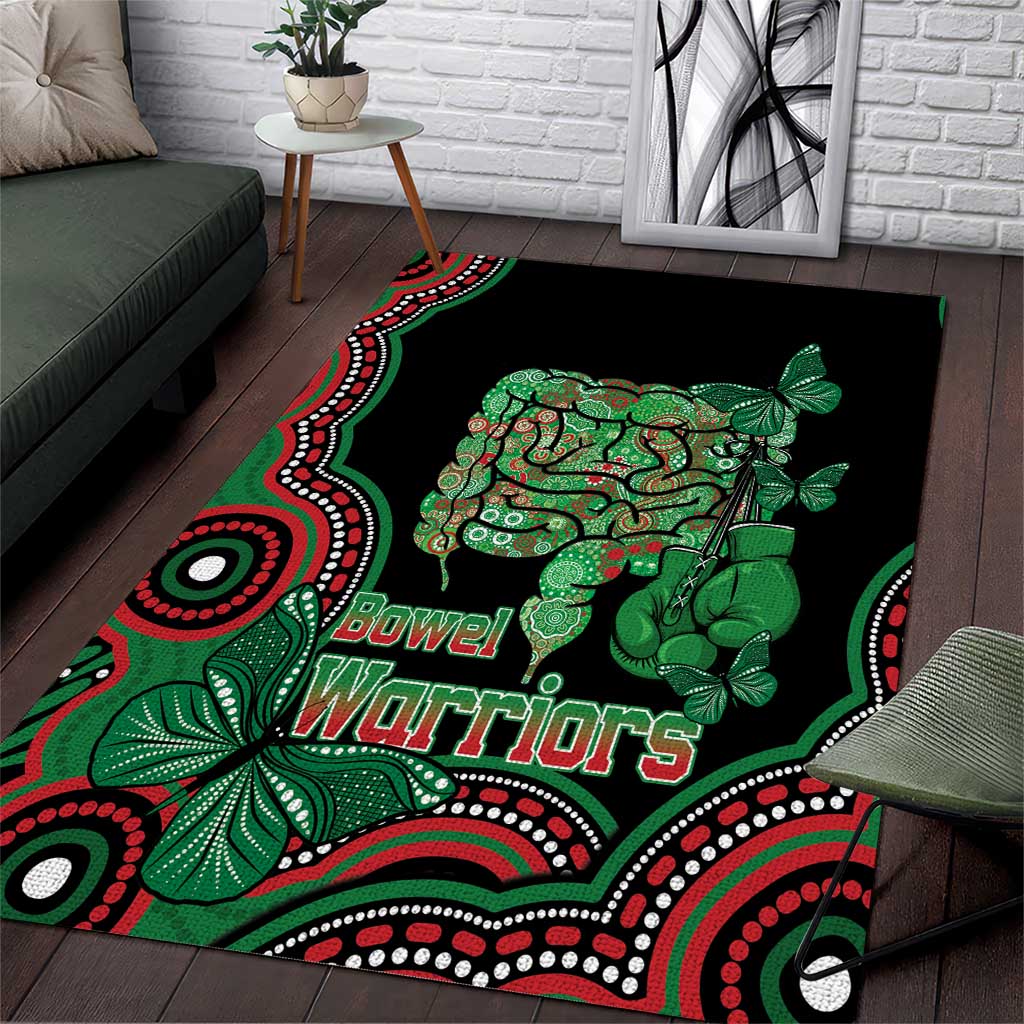 Australia Bowel Cancer Awareness Month Area Rug Boxing Gloves Warriors Aboriginal Art