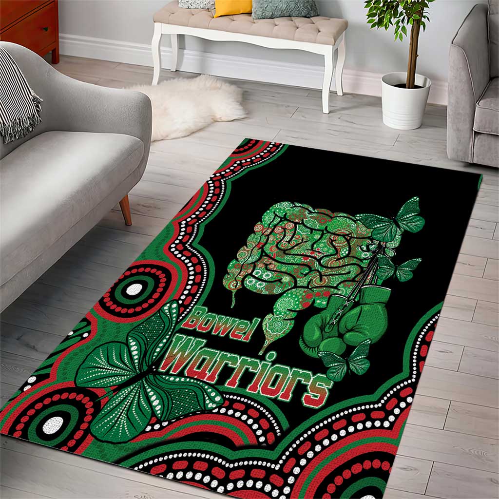 Australia Bowel Cancer Awareness Month Area Rug Boxing Gloves Warriors Aboriginal Art
