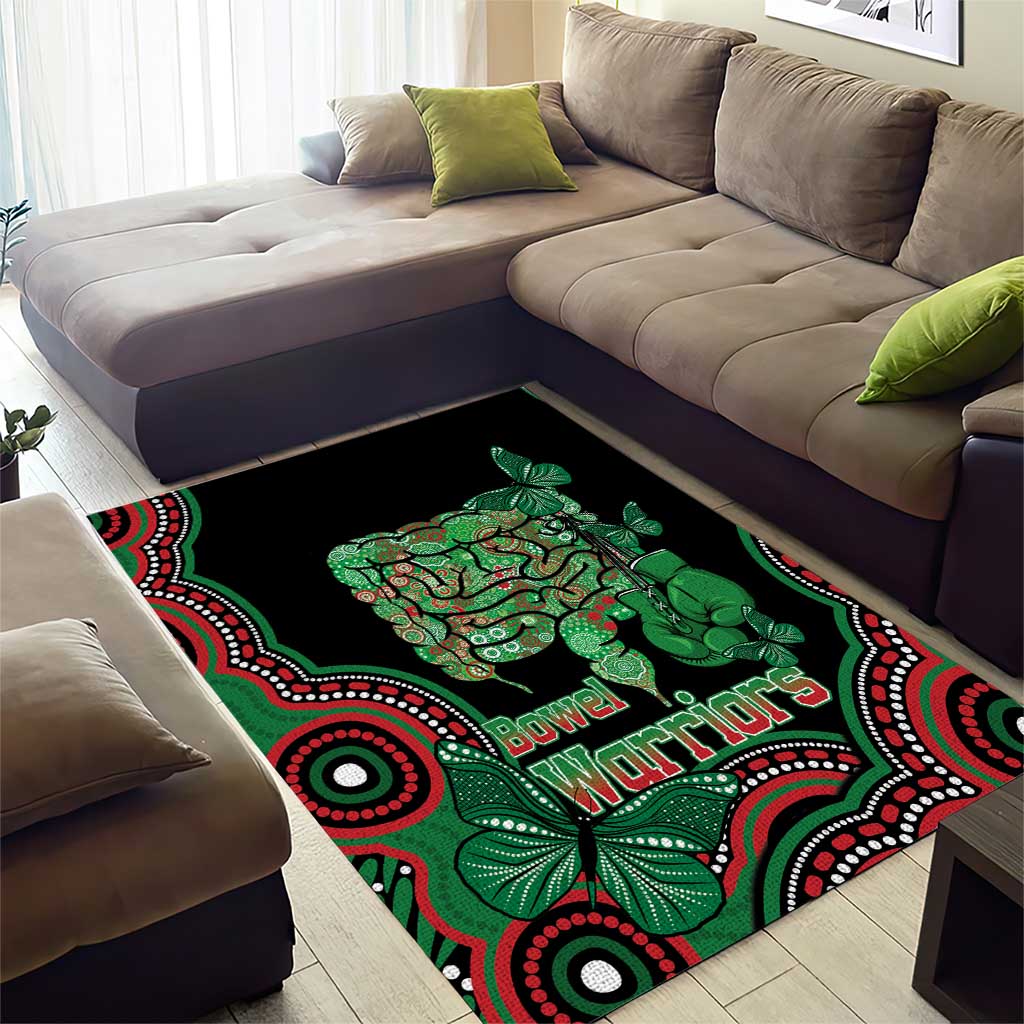 Australia Bowel Cancer Awareness Month Area Rug Boxing Gloves Warriors Aboriginal Art