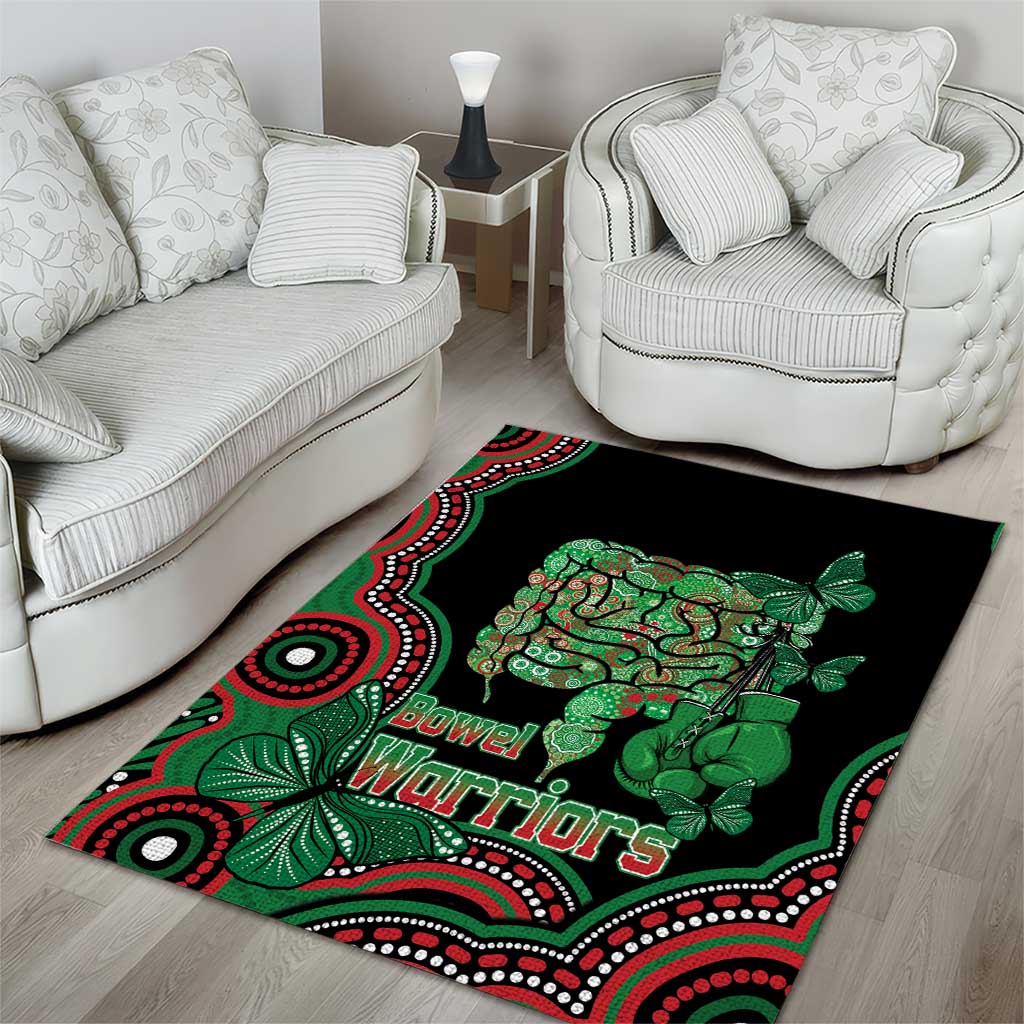 Australia Bowel Cancer Awareness Month Area Rug Boxing Gloves Warriors Aboriginal Art