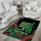 Australia Bowel Cancer Awareness Month Area Rug Boxing Gloves Warriors Aboriginal Art