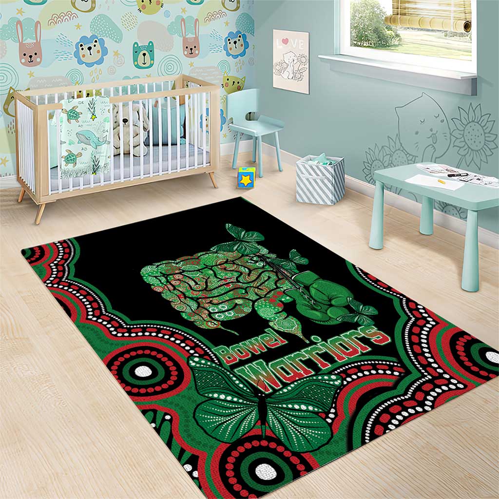 Australia Bowel Cancer Awareness Month Area Rug Boxing Gloves Warriors Aboriginal Art