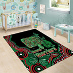Australia Bowel Cancer Awareness Month Area Rug Boxing Gloves Warriors Aboriginal Art