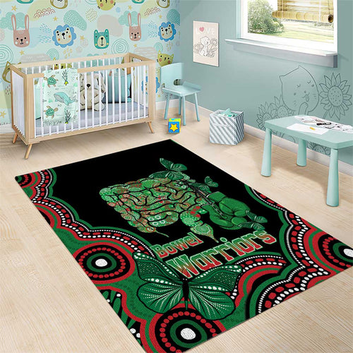 Australia Bowel Cancer Awareness Month Area Rug Boxing Gloves Warriors Aboriginal Art