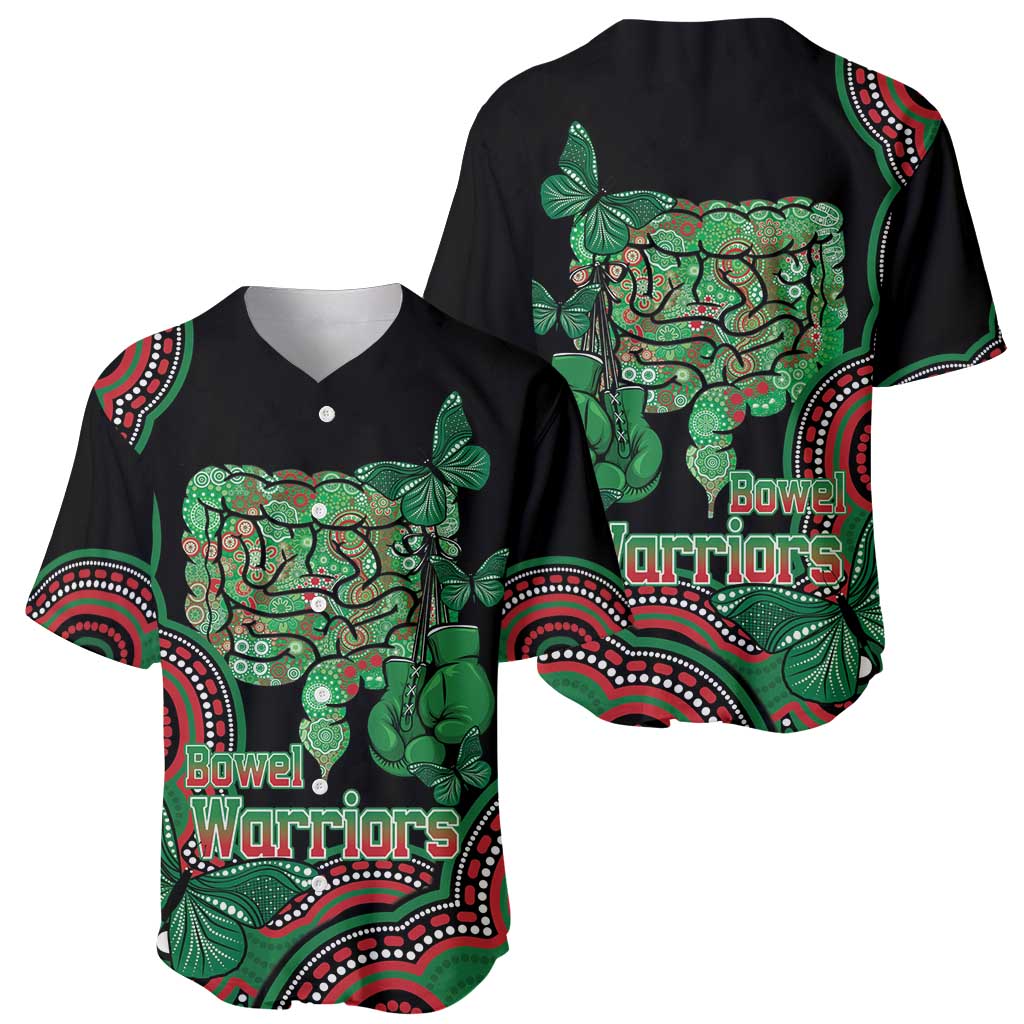 Australia Bowel Cancer Awareness Month Baseball Jersey Boxing Gloves Warriors Aboriginal Art