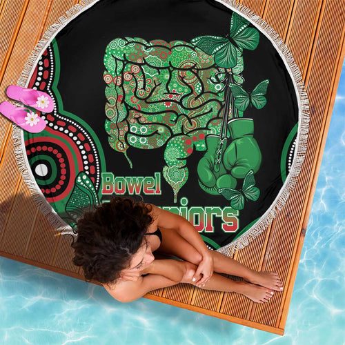Australia Bowel Cancer Awareness Month Beach Blanket Boxing Gloves Warriors Aboriginal Art