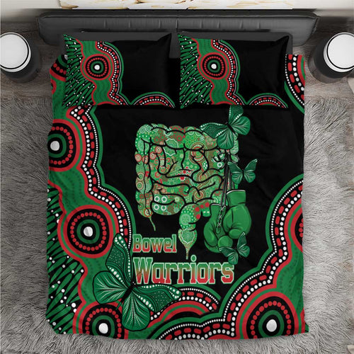 Australia Bowel Cancer Awareness Month Bedding Set Boxing Gloves Warriors Aboriginal Art