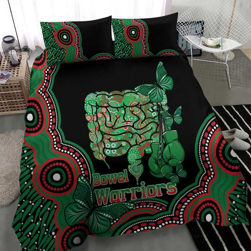 Australia Bowel Cancer Awareness Month Bedding Set Boxing Gloves Warriors Aboriginal Art