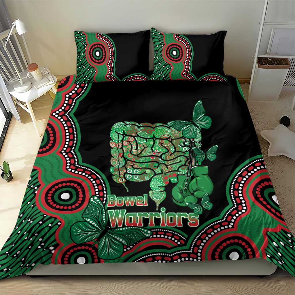 Australia Bowel Cancer Awareness Month Bedding Set Boxing Gloves Warriors Aboriginal Art