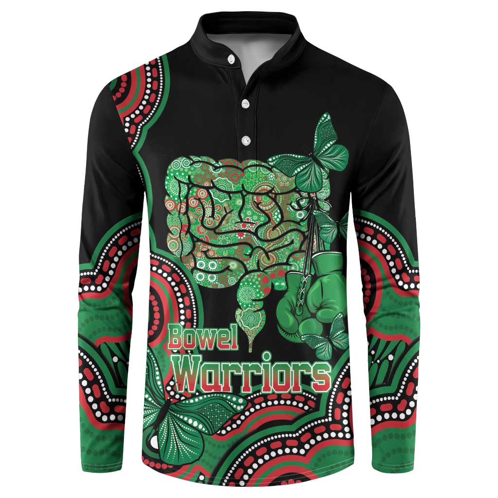Australia Bowel Cancer Awareness Month Button Sweatshirt Boxing Gloves Warriors Aboriginal Art