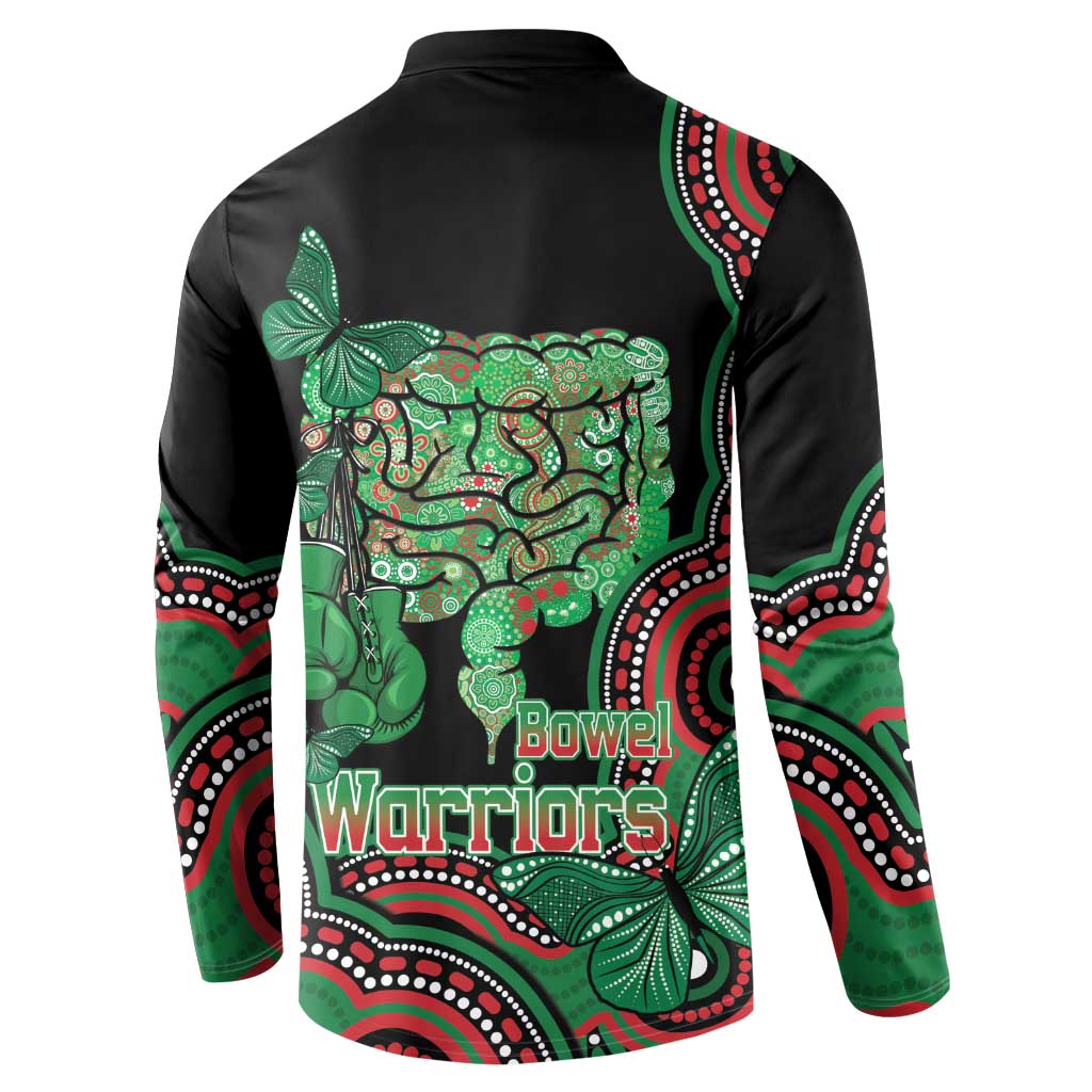 Australia Bowel Cancer Awareness Month Button Sweatshirt Boxing Gloves Warriors Aboriginal Art