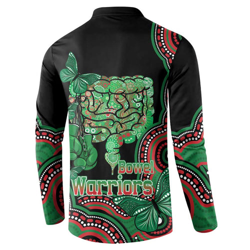 Australia Bowel Cancer Awareness Month Button Sweatshirt Boxing Gloves Warriors Aboriginal Art