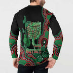 Australia Bowel Cancer Awareness Month Button Sweatshirt Boxing Gloves Warriors Aboriginal Art