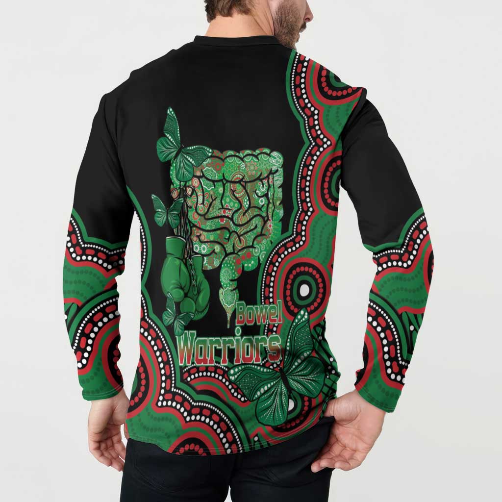 Australia Bowel Cancer Awareness Month Button Sweatshirt Boxing Gloves Warriors Aboriginal Art