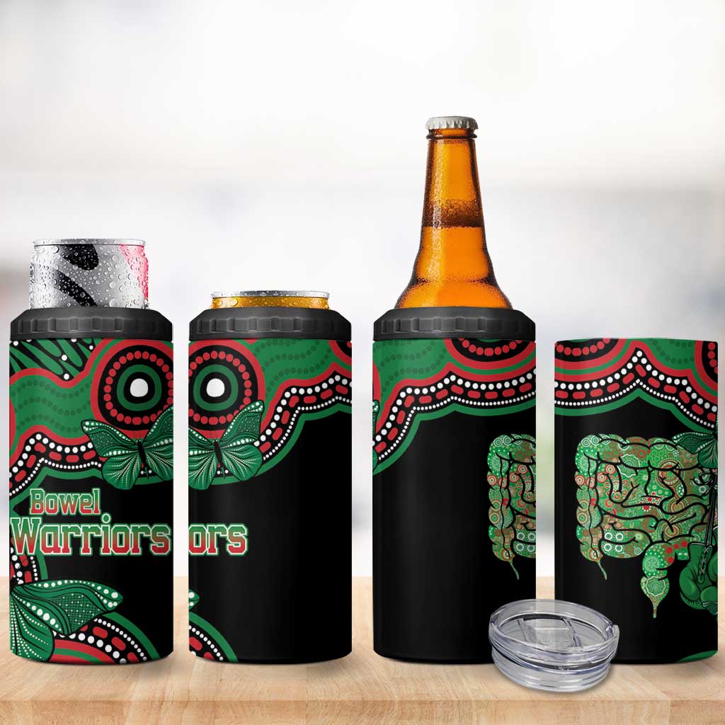 Australia Bowel Cancer Awareness Month 4 in 1 Can Cooler Tumbler Boxing Gloves Warriors Aboriginal Art