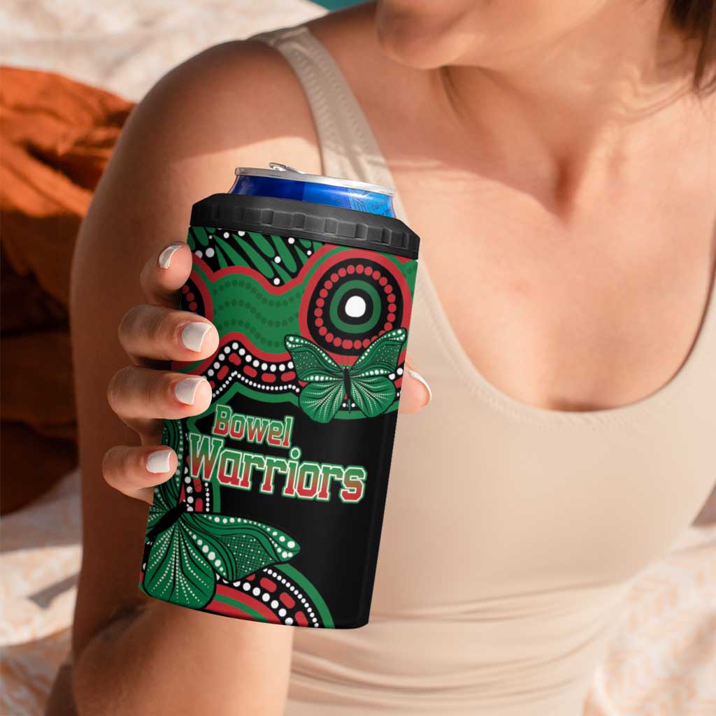 Australia Bowel Cancer Awareness Month 4 in 1 Can Cooler Tumbler Boxing Gloves Warriors Aboriginal Art