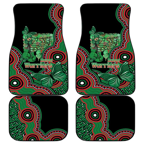 Australia Bowel Cancer Awareness Month Car Mats Boxing Gloves Warriors Aboriginal Art