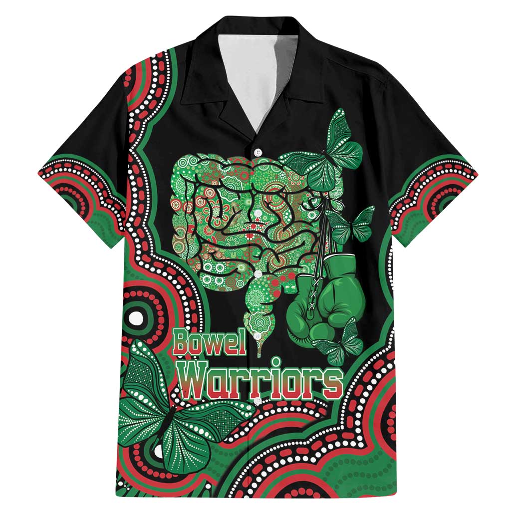 Australia Bowel Cancer Awareness Month Family Matching Mermaid Dress and Hawaiian Shirt Boxing Gloves Warriors Aboriginal Art
