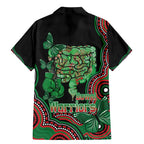 Australia Bowel Cancer Awareness Month Family Matching Mermaid Dress and Hawaiian Shirt Boxing Gloves Warriors Aboriginal Art