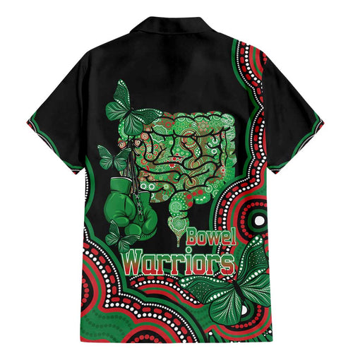 Australia Bowel Cancer Awareness Month Family Matching Mermaid Dress and Hawaiian Shirt Boxing Gloves Warriors Aboriginal Art