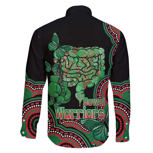 Australia Bowel Cancer Awareness Month Family Matching Mermaid Dress and Hawaiian Shirt Boxing Gloves Warriors Aboriginal Art