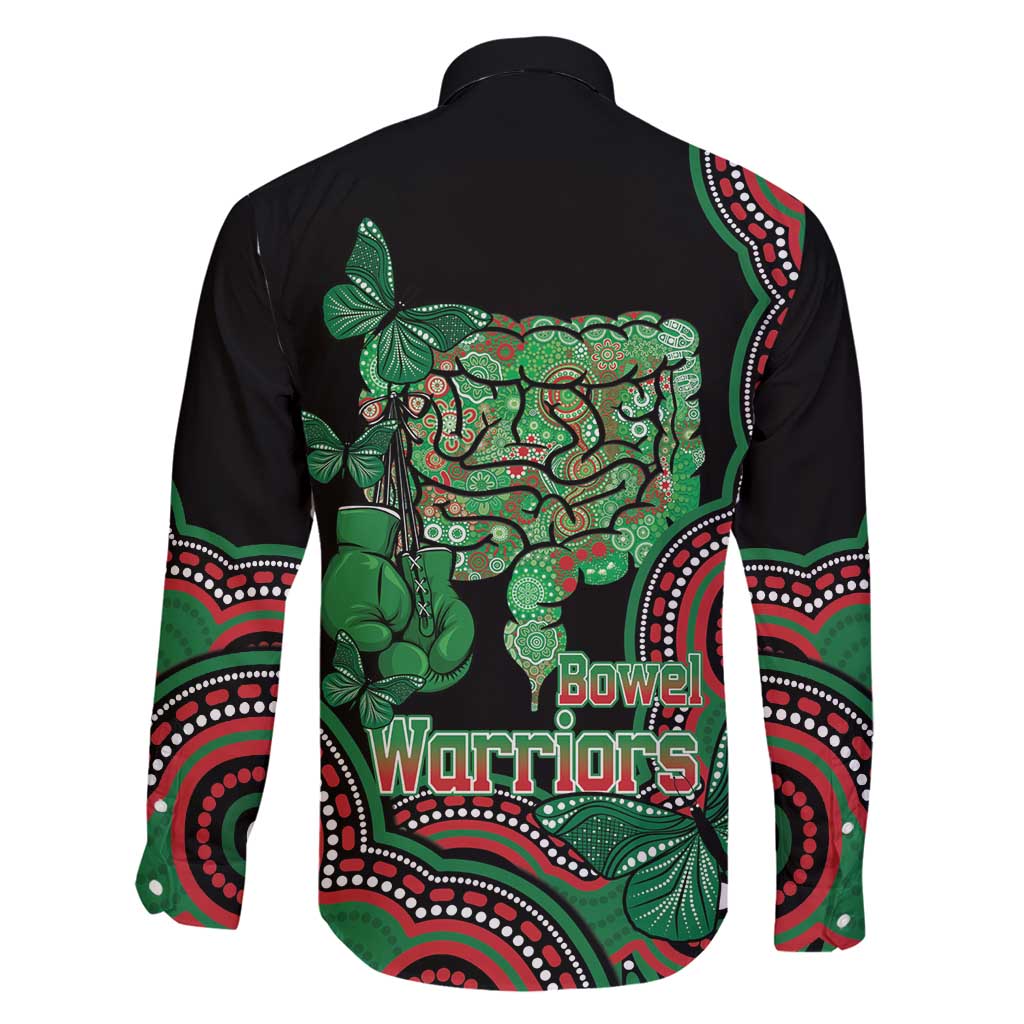Australia Bowel Cancer Awareness Month Family Matching Off Shoulder Maxi Dress and Hawaiian Shirt Boxing Gloves Warriors Aboriginal Art