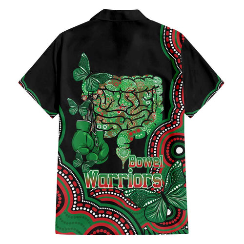 Australia Bowel Cancer Awareness Month Family Matching Summer Maxi Dress and Hawaiian Shirt Boxing Gloves Warriors Aboriginal Art