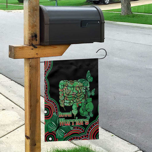 Australia Bowel Cancer Awareness Month Garden Flag Boxing Gloves Warriors Aboriginal Art