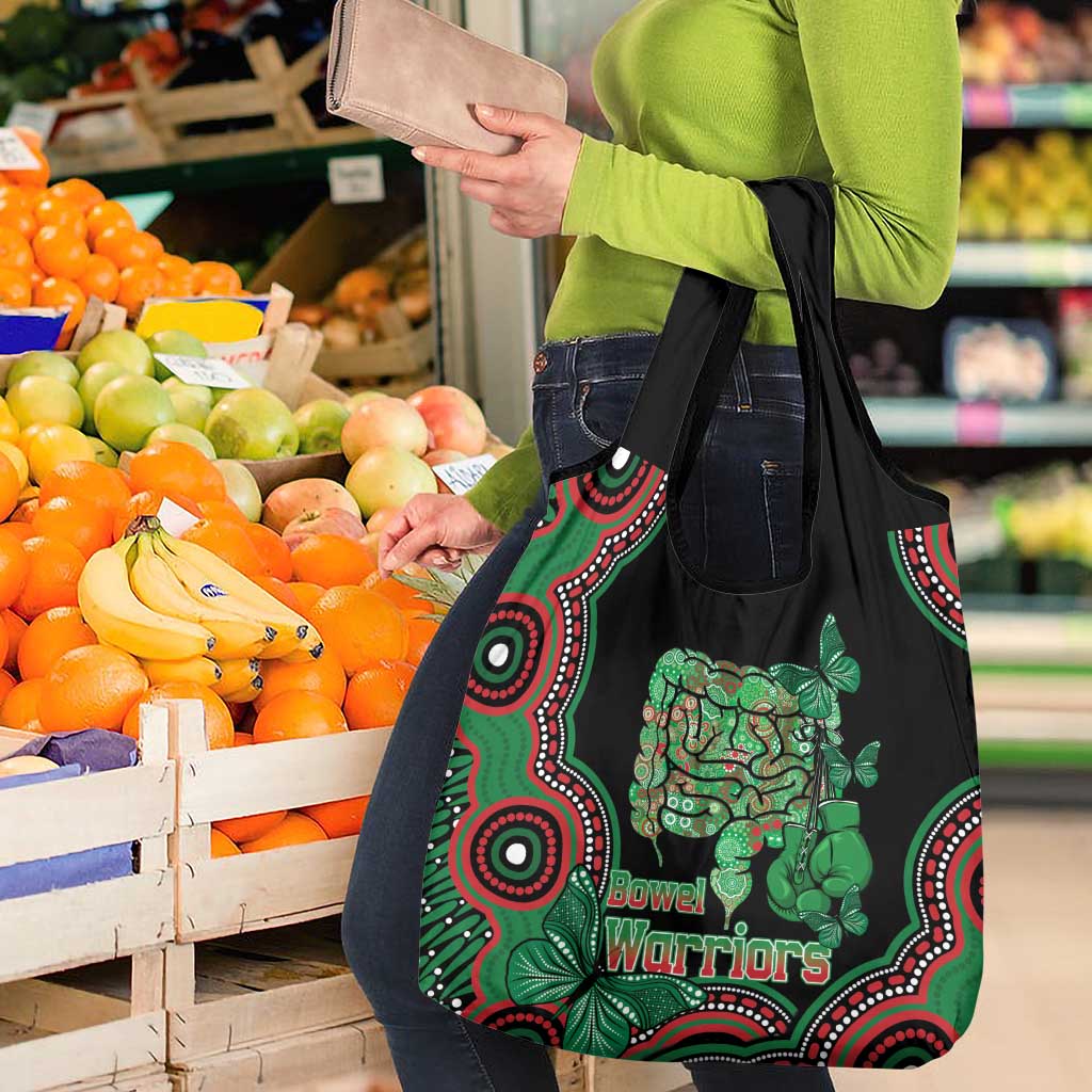 Australia Bowel Cancer Awareness Month Grocery Bag Boxing Gloves Warriors Aboriginal Art