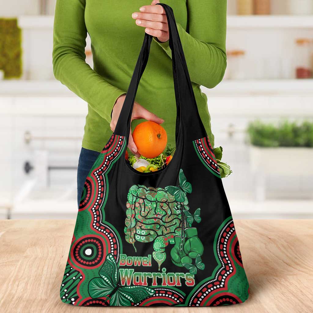 Australia Bowel Cancer Awareness Month Grocery Bag Boxing Gloves Warriors Aboriginal Art