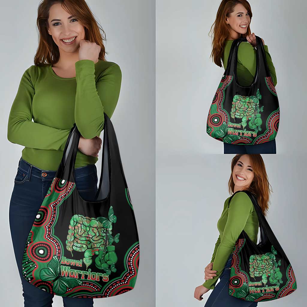 Australia Bowel Cancer Awareness Month Grocery Bag Boxing Gloves Warriors Aboriginal Art